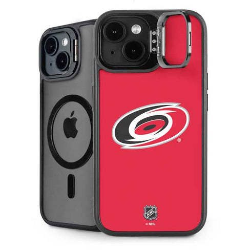 NHL Carolina Hurricanes Solid Background iPhone 15 Kickstand Case